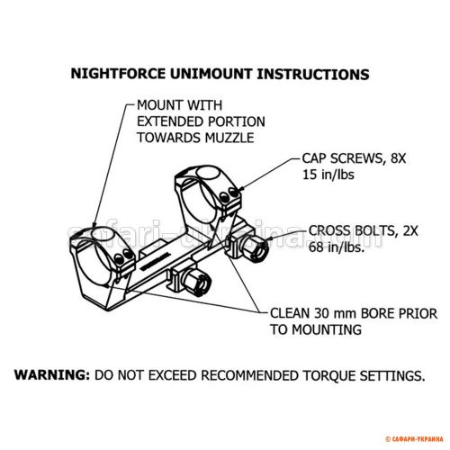 Nightforce X-Treme Duty Ultralite Unimount, d - 30 мм, High 