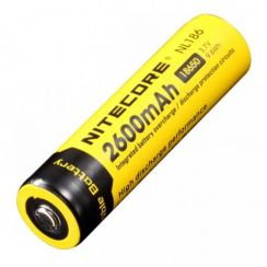 Аккумулятор литиевый Li-Ion 18650 Nitecore NL186 3.7V (2600mAh), защищенный