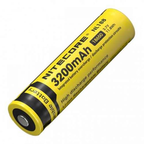 Акумулятор літієвий Li-Ion 18650 Nitecore NL188 3.7V (3200mAh), захищений 