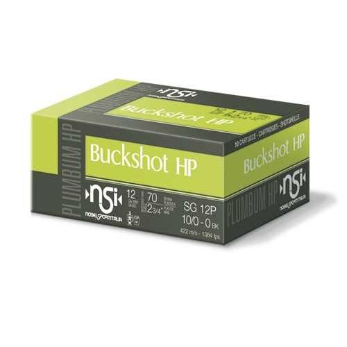Патрон Nobel Buckshot SG 12P HP, кал.12/70, картеч 8 мм, 32 г 