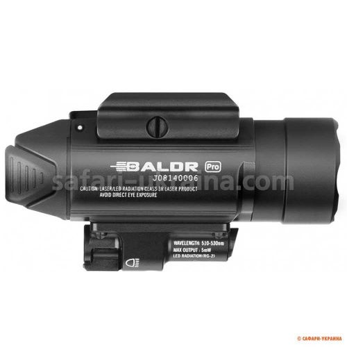 Ліхтар підствольний з ЛЦУ Olight Baldr Pro Black, база кріплення Weaver/Picatinny 