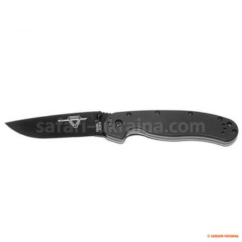 Нож Ontario RAT-1 I Folder, гладкая РК, черный клинок, черный клинок