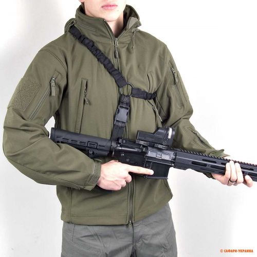 Одноточковий ремінь еластичний P1G-Tac 1 Point Sling Modified для AR 15, нейлон, чорний Одноточковий ремінь еластичний P1G-Tac 1 Point Sling Modified для AR 15, нейлон, чорний