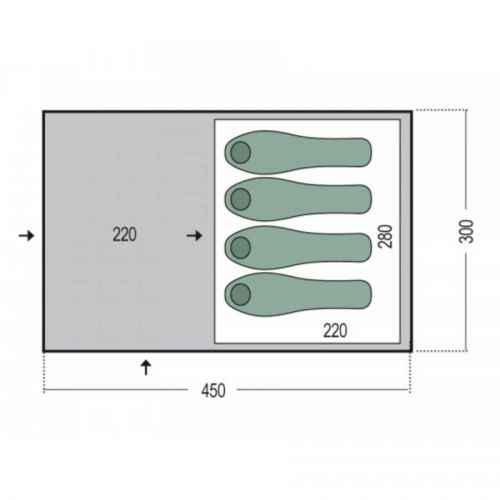 Палатка кемпинговая 4-х местная Pinguin Nimbus 4 green, арт. PNG 1310