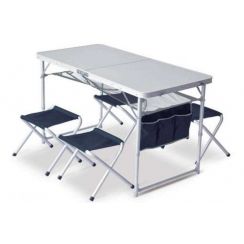 Набір розкладних меблів Pinguin Set Table + 4 Stools green, арт. PNG 621006 PETROL