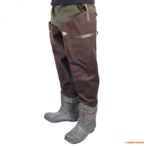 Заброды для рыбалки и охоты с наколенниками Proline Hip Wader, высота 81 см, коричневый