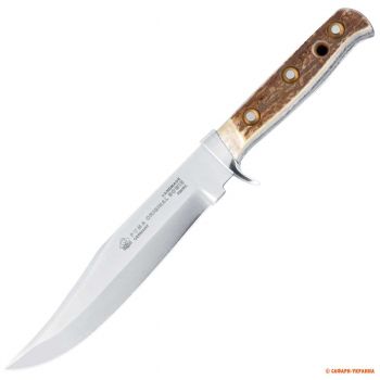 Мисливський ніж з рукояткою з рогу Puma Bowie, довжина клинка 161 мм