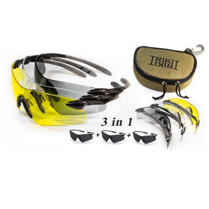 Комплект защитных очков Pyramex Rotator TRIKIT, 3 шт, цвет - черный, желтый, прозрачный