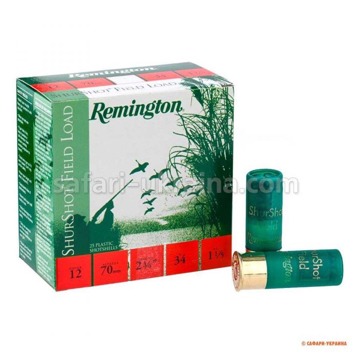 Набої мисливські Remington Shurshot Field Load кал.12/70, дріб №0 (3,9 мм), наважка 34 г 