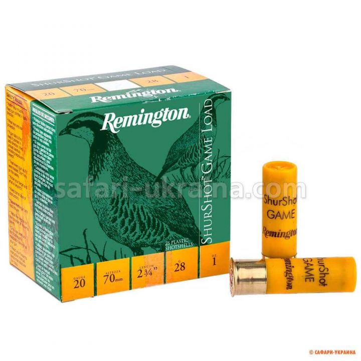 Патрон Remington Shurshot Game Load кал. 20/70 дріб №2 (3,5 мм) наважка 28 г 