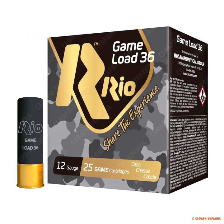 Патрон RIO Load Game-36 FW (без контейнера), кал.12/70, дріб №0 (4.25 мм), маса 36 г 