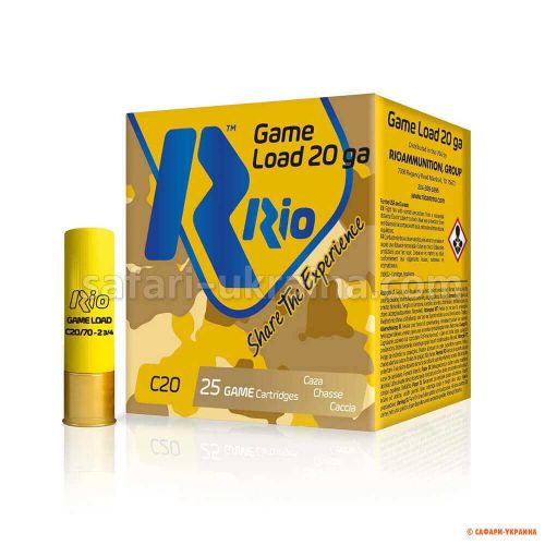 Патрон RIO Load Game C20 FW NEW (без контейнера), кал. 20/70, дріб №1 (4 мм), наважка 25 г Патрон RIO Load Game C20 FW NEW (без контейнера), кал. 20/70, дріб №1 (4 мм), наважка 25 г