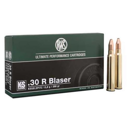 Патрон RWS, кал.30 R Blaser, тип кулі: KS-Geschoss, вага: 13,0 g/200 grs 