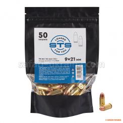 Патрон STS кал. 9x21 пуля FMJ RN, масса 8 г/124 гран. Нач. скорость 360 м/с