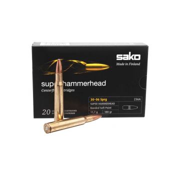 Патрон Sako Super Hammerhead, кал.30-06 Sprg, тип кулі SP, вага 11,7 gr/180,55 grs