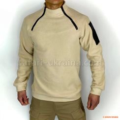 Флісовий убакс з високим коміром на блискавках, пісочний
