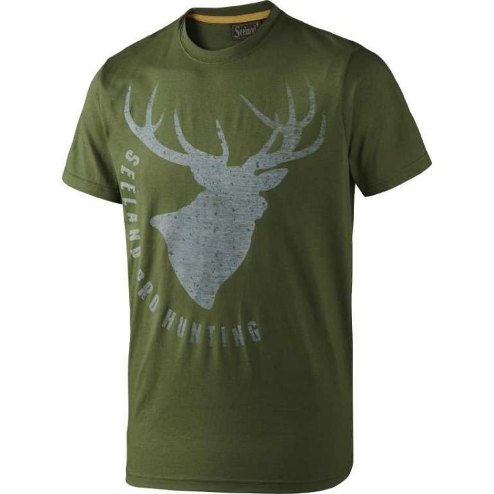 Футболка с рисунком оленя Seeland T-shirt Fading Stag. Цвет: зеленый