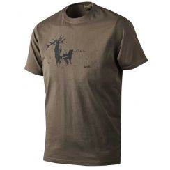 Футболка с коротким рукавом Seeland Printed, хлопковая, светло-коричневая
