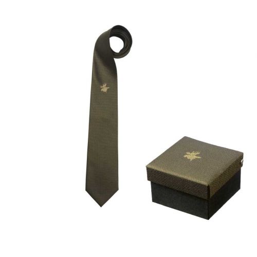 Чоловіча краватка Seeland Tie with motif, зелена з малюнком лося 