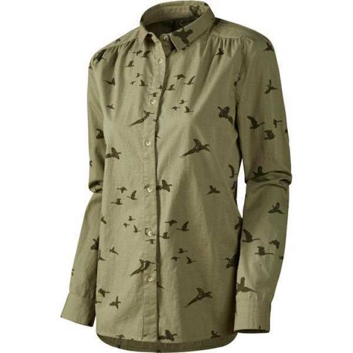 Хлопковая рубашка женская Seeland Pheasant Lady shirt, цвет Dusky green