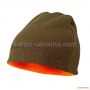 Флісова шапка для полювання Seeland Ian Reversible beanie Hi-vis, колір orange/pine green, One size 