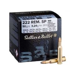 Патрон Sellier & Bellot, кал.222 Rem, куля SP, маса 3,24 г/ 50 гр