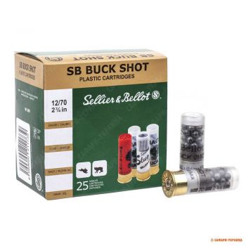 Патрон Sellier&Bellot BUCK SHOT, кал.12/70, картечь 6,09 мм, навеска 36 г (без контейнера)