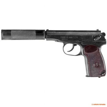 Пистолет под патрон Флобера СЕМ ПМФ-1МП, с удлинителем, полированный