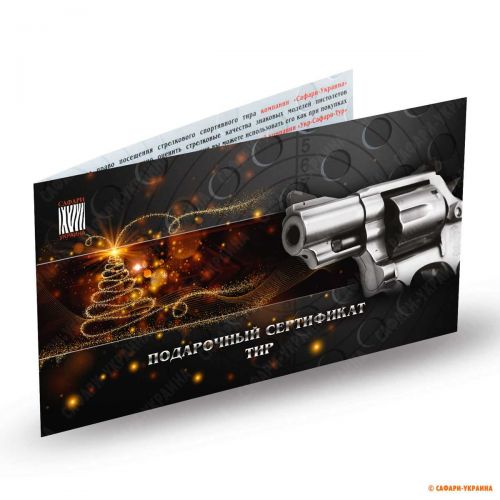 Подарунковий сертифікат в Тир НОВОРІЧНИЙ - 40 пострілів: 9х19 Luger 