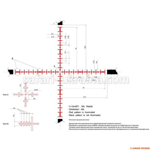 Приціл оптичний Sig Optics Tango 6, 2-12x, 40mm, MRAD Milling 
