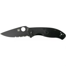 Нож Spyderco Tenacious Black Blade Half Serrated Lightweight