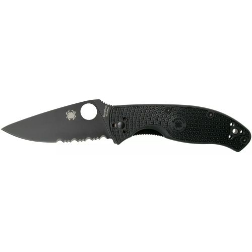 Нож Spyderco Tenacious Black Blade Half Serrated Lightweight