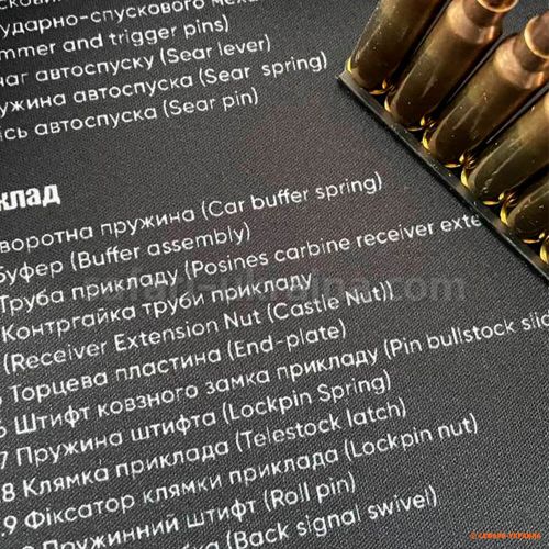 Коврик STEEL для чистки оружия с чертежом винтовки AR-15