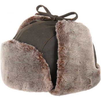 Шапка ушанка мужская зимняя Stetson Bomber Cap CO/PES Fake Fur, 9231104-6