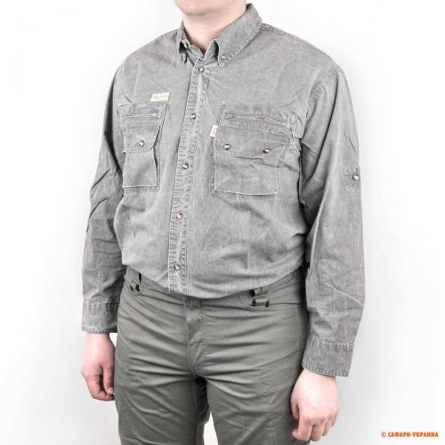 Рубашка для сафари с длинным рукавом Tag Safari Bush, 100% хлопок, серая