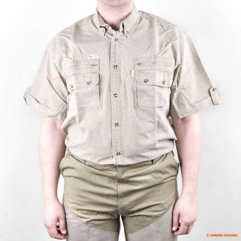 Рубашка с коротким рукавом для сафари Tag Safari Bush, 100% хлопок, песочная