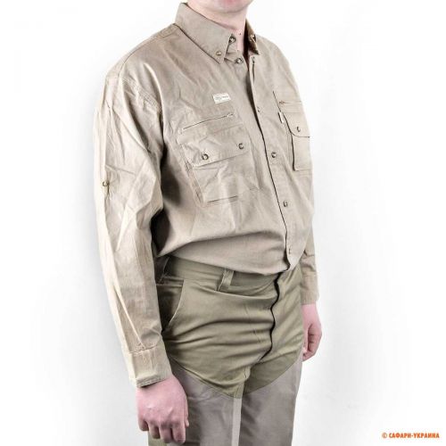Рубашка для сафари из 100% хлопка Tag Safari Bush, песочная