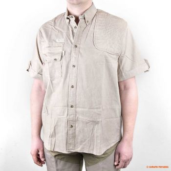 Рубашка с коротким рукавом для стрельбы Tag Safari L-Hand Hunter, 100% хлопок, песочная