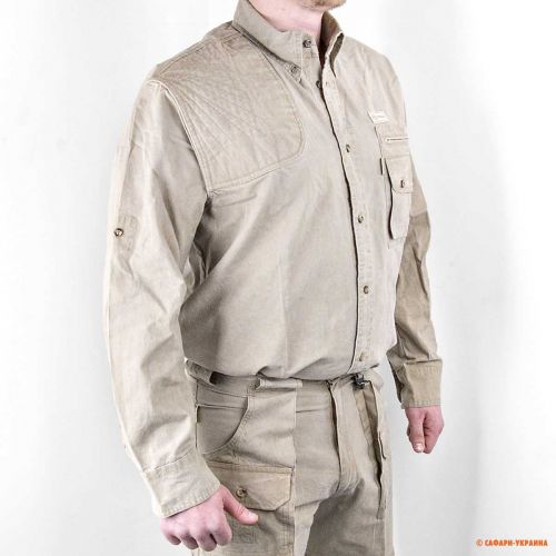 Рубашка для сафари из 100% хлопка Tag Safari Men`s hunter shirt, песочная