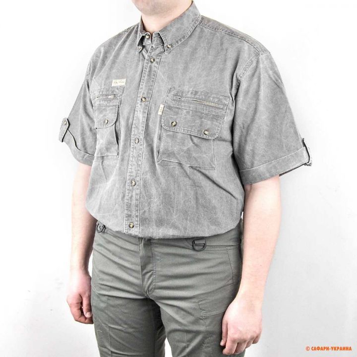 Сорочка з коротким рукавом для сафарі Tag Safari Bush, 100% бавовна, сіра 