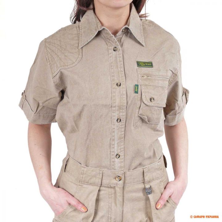 Рубашка для сафари женская Tag Safari Ladies Hunter Shirt, 100% хлопок, песочная