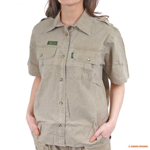 Жіноча сорочка з коротким рукавом Tag Safari Ladies Trail Shirt, 100% бавовна, пісочна 