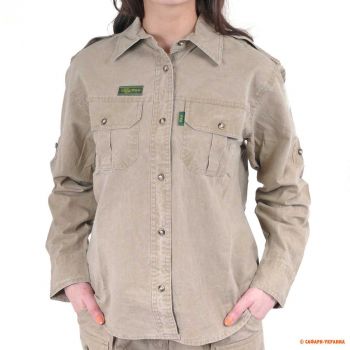 Рубашка женская для сафари Tag Safari Trail, 100% хлопок, песочный