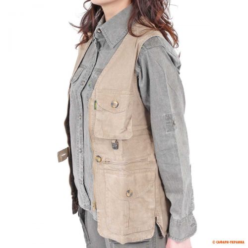 Жилетка женская для сафари Tag Safari Travel Vest, песочная, 100% хлопок