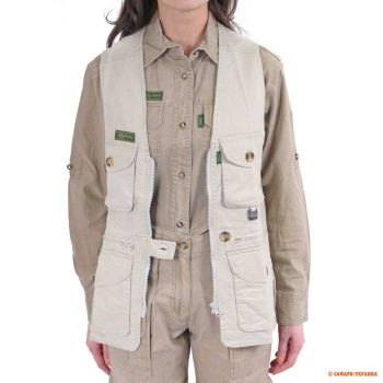 Жилетка женская для сафари Tag Safari Travel Vest, бежевая, 100% хлопок