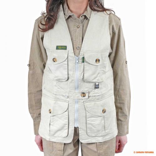 Жилетка женская для сафари Tag Safari Travel Vest, бежевая, 100% хлопок