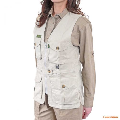 Жилетка женская для сафари Tag Safari Travel Vest, бежевая, 100% хлопок