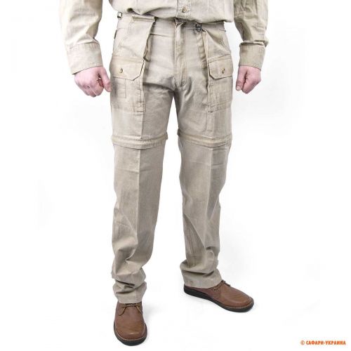 Брюки-шорты для сафари Tag Safari Zambezi Convertible Pants, 100% хлопок, песочные