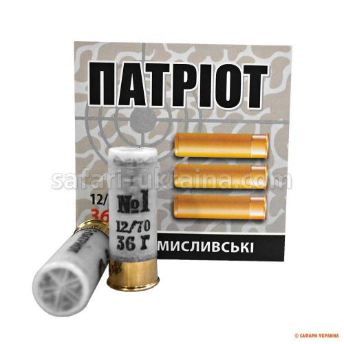 Охотничий патрон Тахо Патриот кал.12/70, дробь № 1 (4,0 мм), навеска 36 г