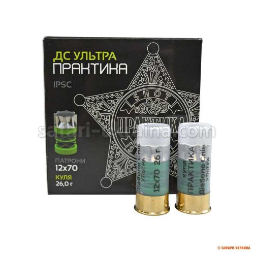 Кульовий патрон Тахо Практика Діаболо Спін Ультра, кал.12/70, маса 26 г 